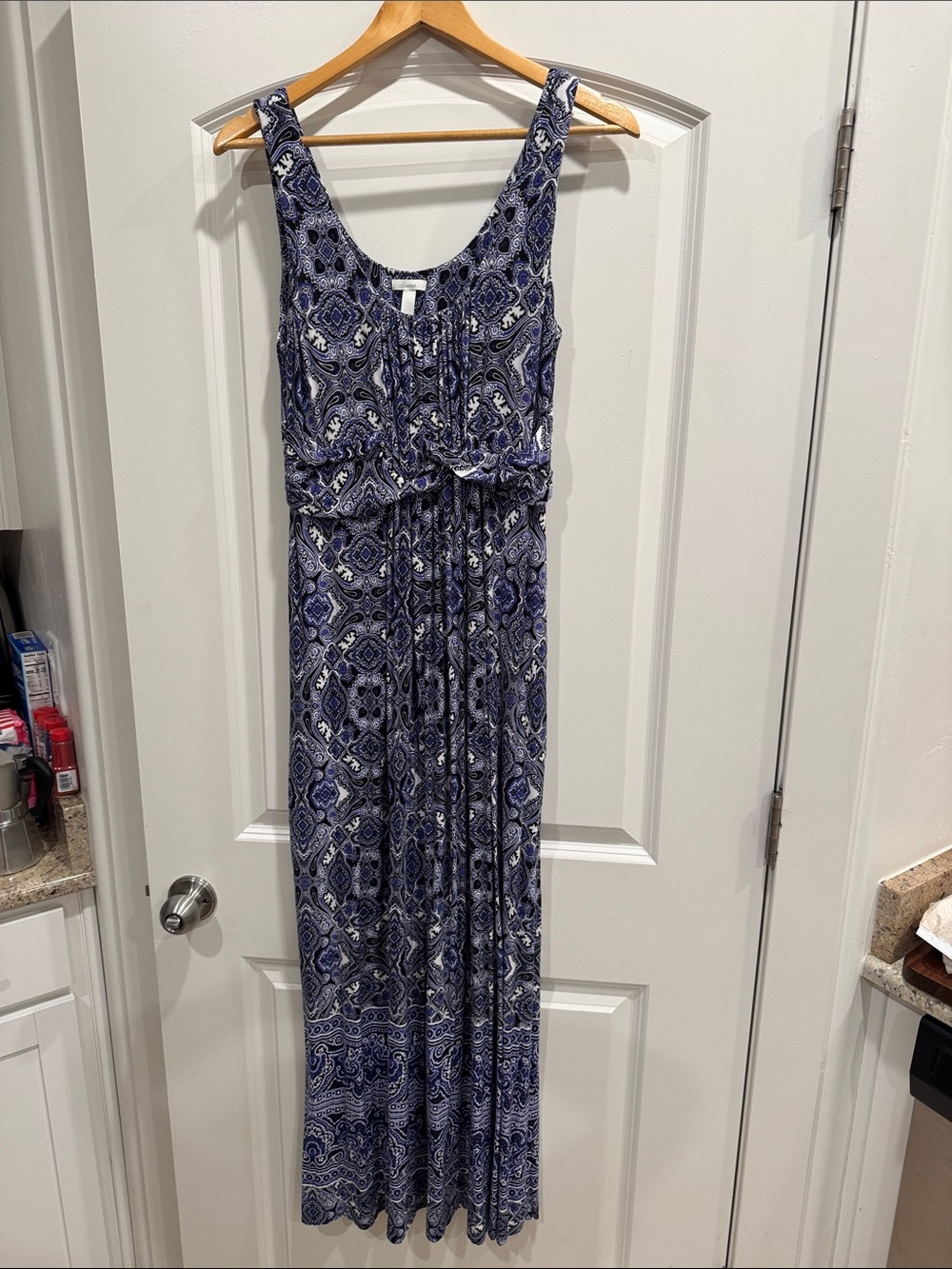 Soma Navy and White Printed Maxi Dress